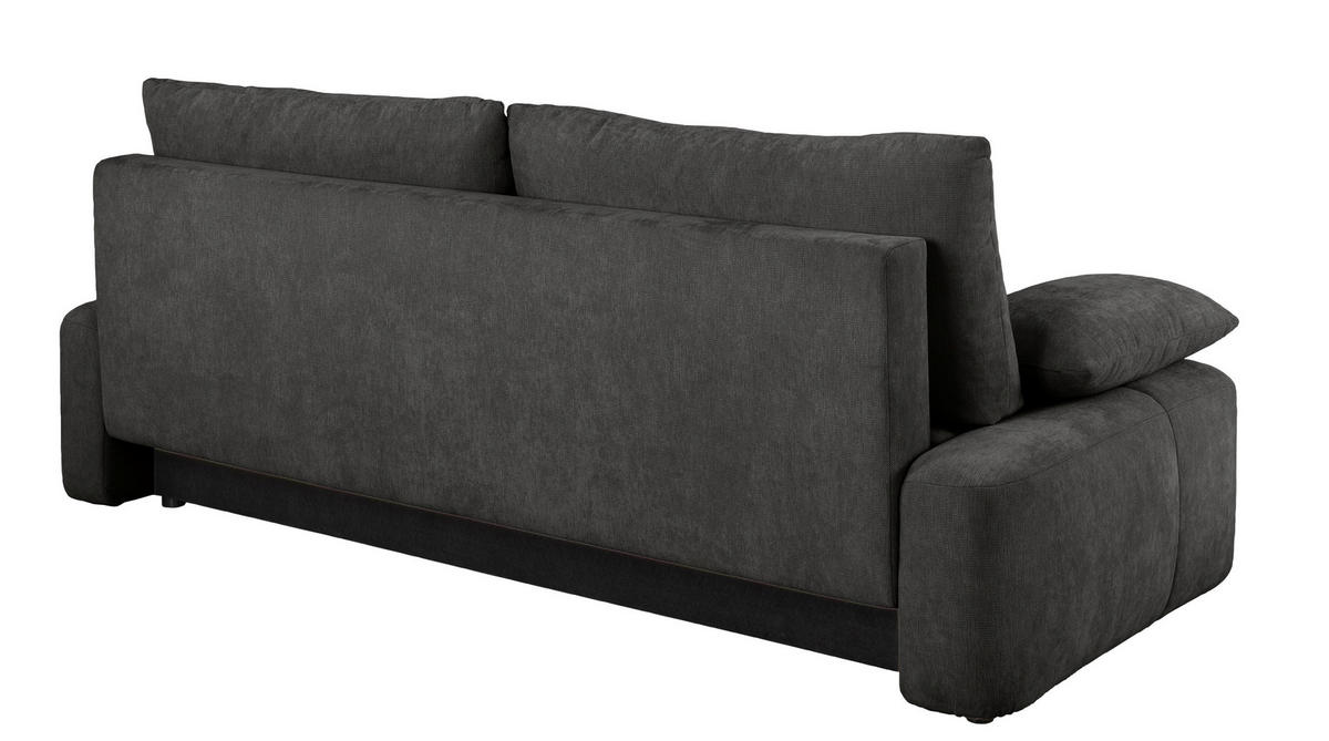 SCHLAFSOFA Graphitfarben  inkl. Zierkissen, Rückenkissen  - Schwarz/Graphitfarben, Design, Kunststoff/Textil (240/93/108cm) - MID.YOU