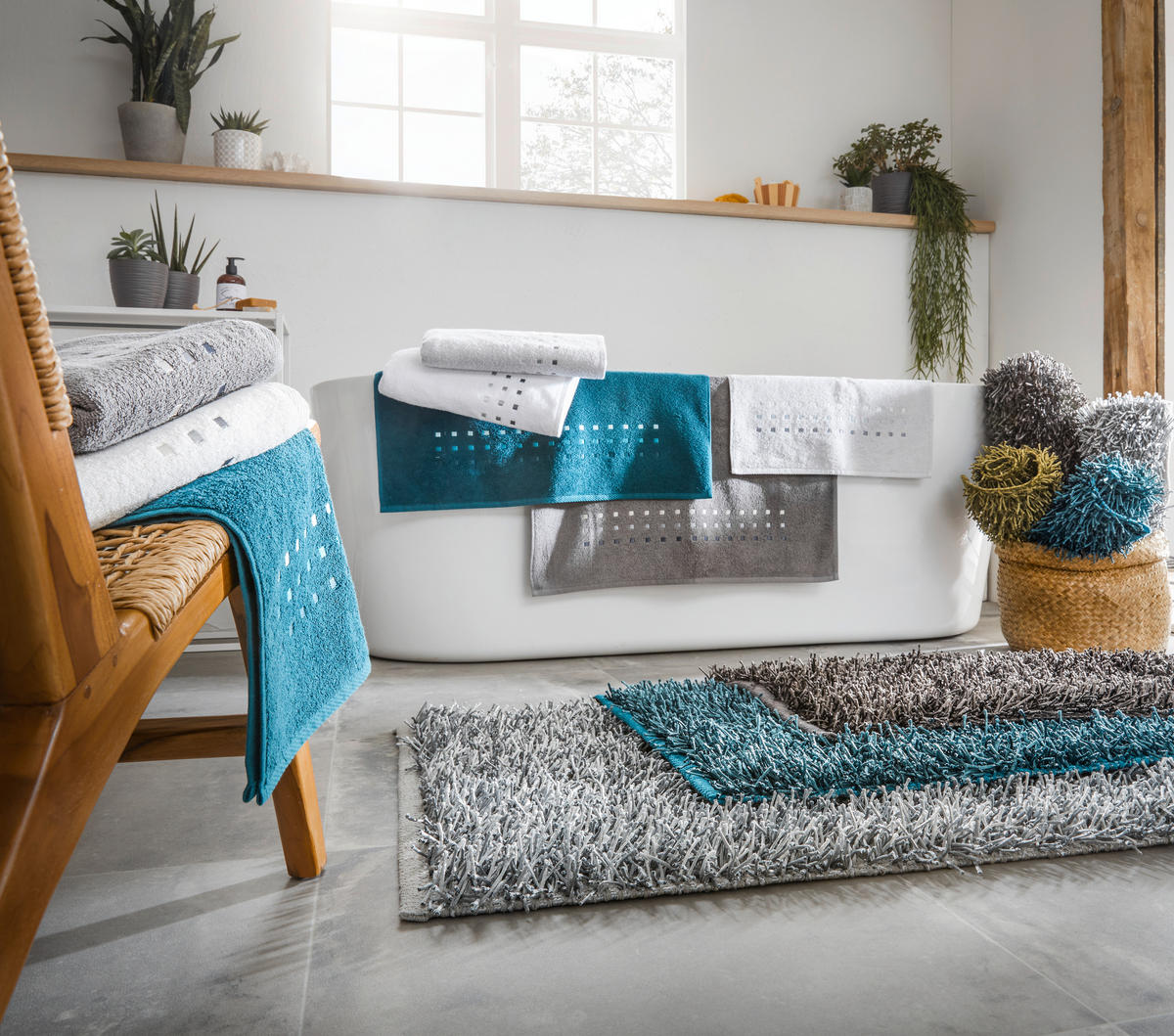 HANDTUCH Quattro Blau  - Blau, Basics, Textil (50/100cm) - Esposa