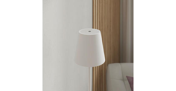 AKKU-STEHLEUCHTE 22/130 cm    - Weiß, Design, Kunststoff/Metall (22/130cm) - Novel