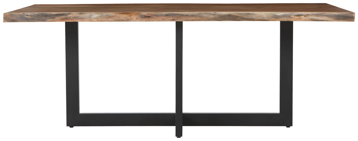 JEDÁLENSKÝ STÔL, akácia, čierna, farba akácie, 200/100/76 cm - čierna/farba akácie, Lifestyle, kov/drevo (200/100/76cm) - Landscape