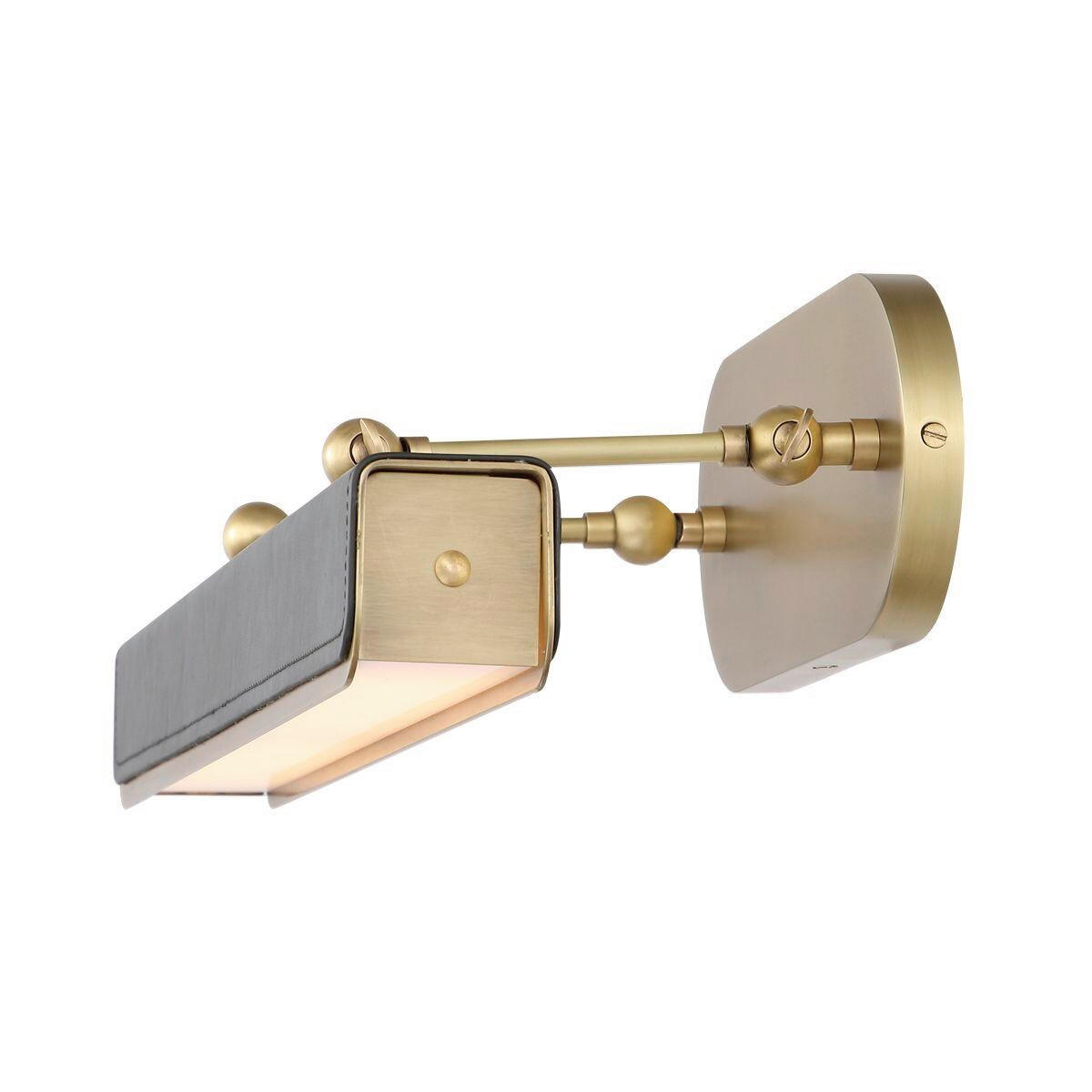 LED-WANDLEUCHTE Alora   - Messingfarben, KONVENTIONELL, Leder/Kunststoff (19,7/50,2/24,8cm) - Elstead Lighting