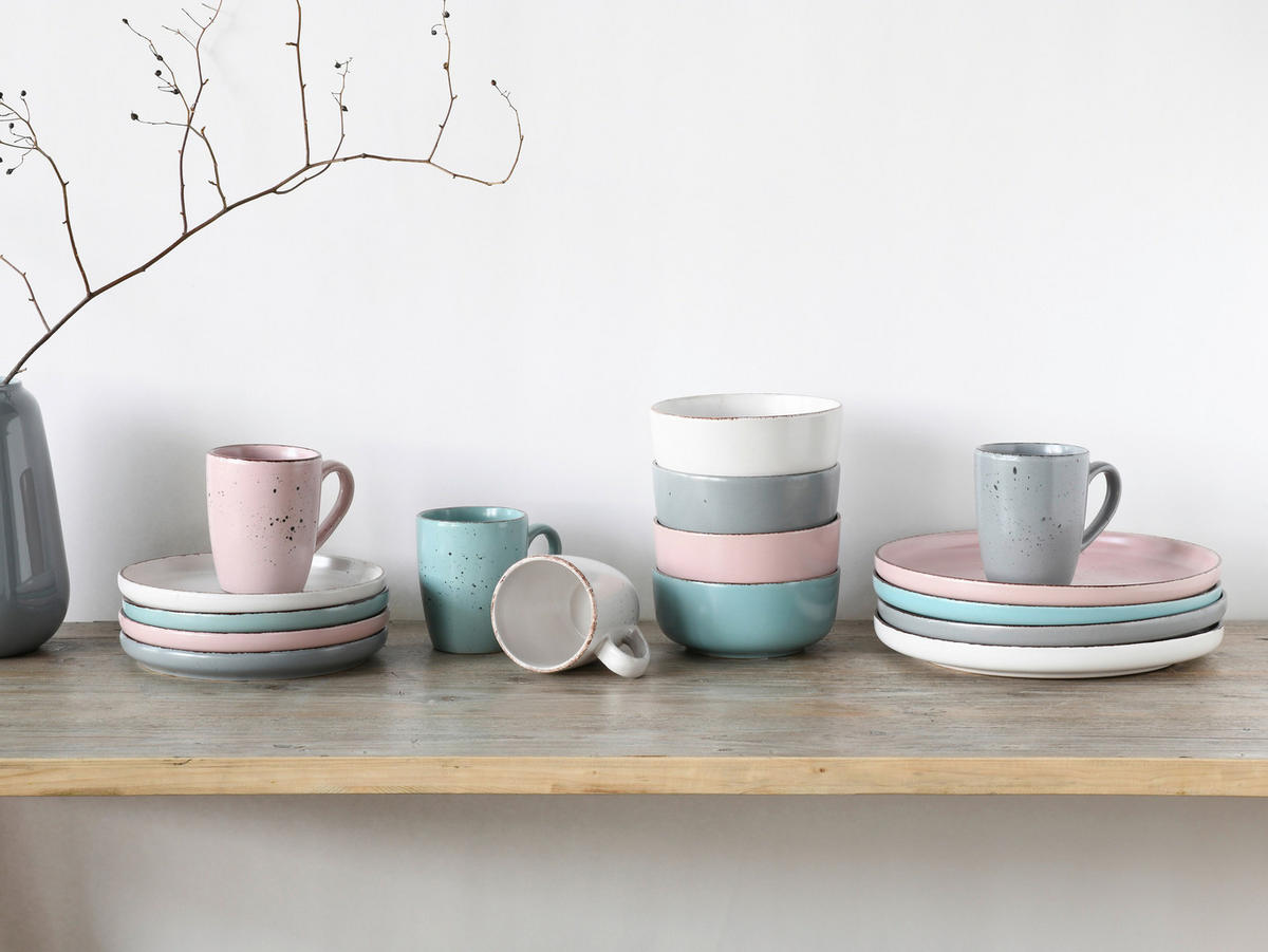 KOMBINOVANÁ SOUPRAVA, 16dílné, kamenina - keramika - Creatable