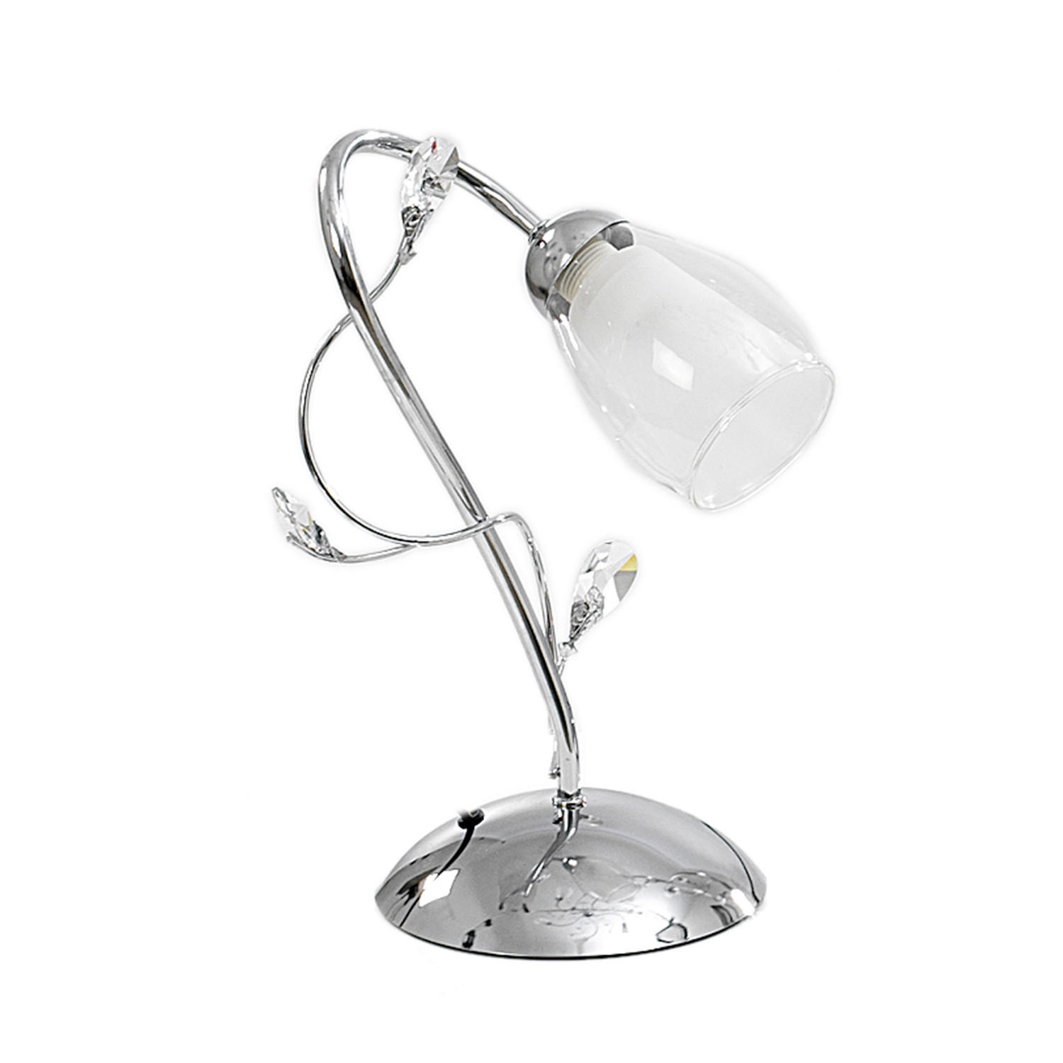 KRISTALL-TISCHLEUCHTE 4728 SHARON 20/20/30 cm  - Chromfarben/Cappuccino, Basics, Glas/Kunststoff (20/20/30cm)