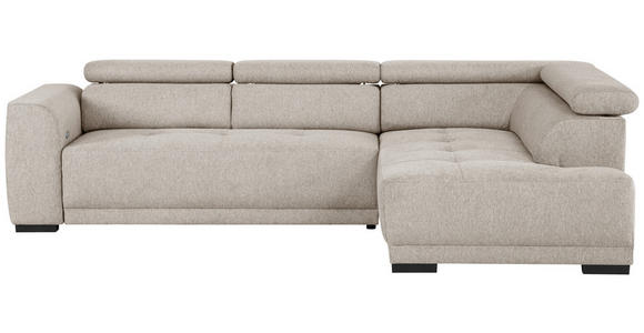 ECKSOFA Greige Struktur - Greige/Schwarz, Design, Kunststoff/Textil (284/205cm) - Xora