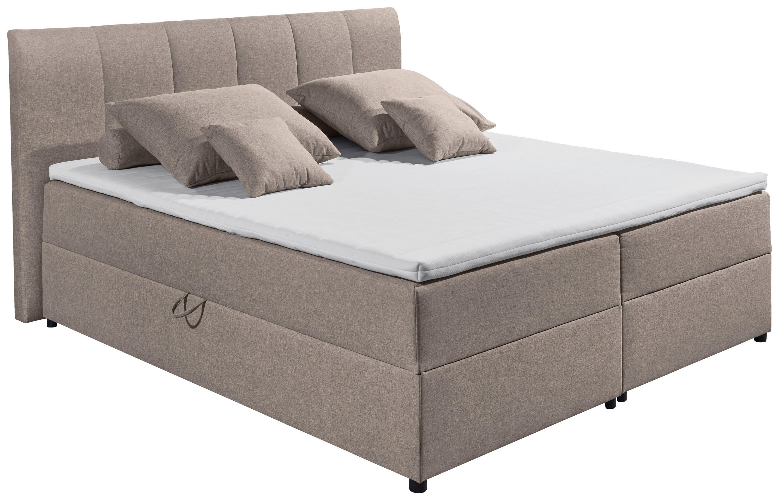 BOXSPRINGBETT 180/200 cm  in Schlammfarben  - Schlammfarben/Schwarz, Basics, Kunststoff/Textil (180/200cm) - MID.YOU