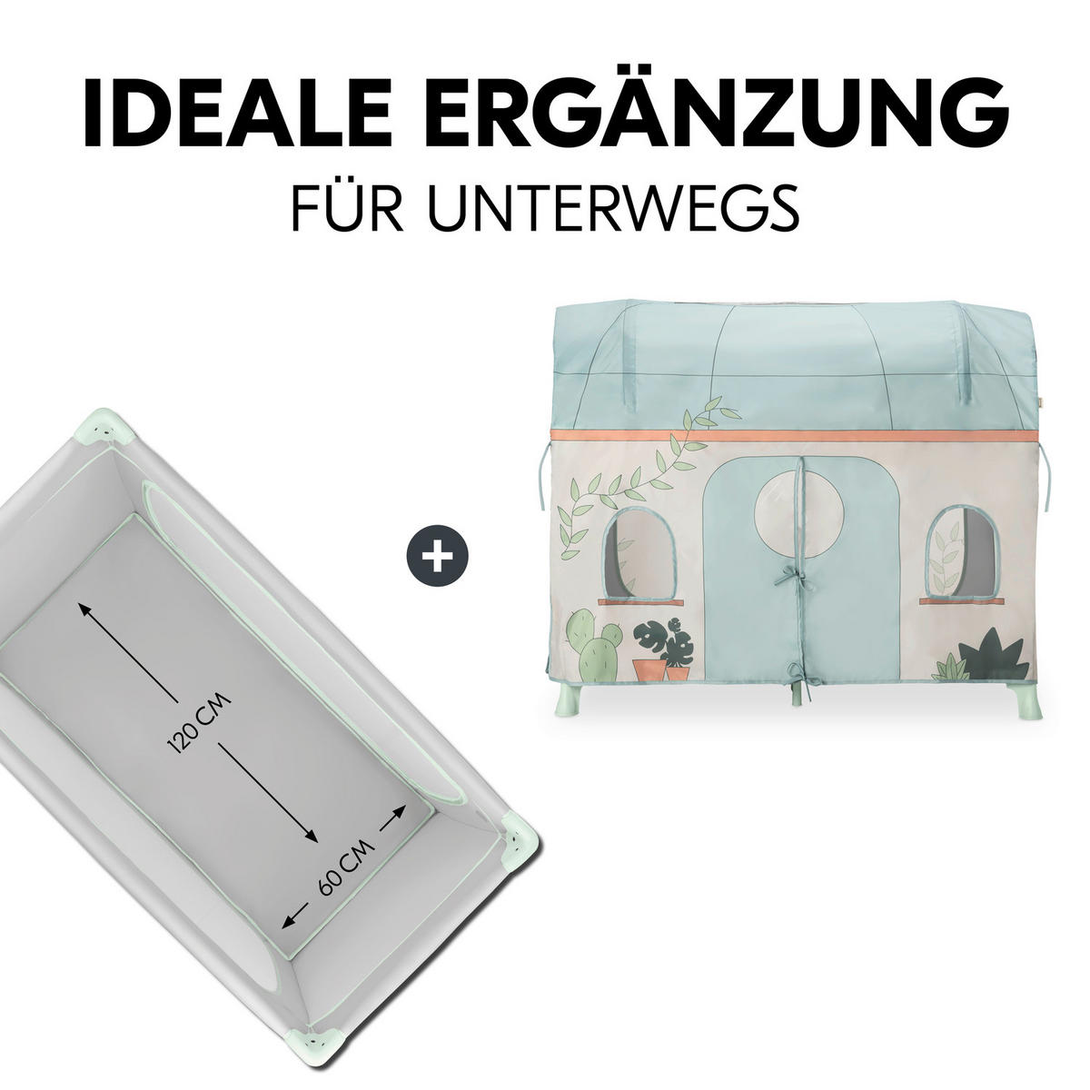 REISEBETT-SPIELZELT - Türkis, Basics, Textil (68/98/130cm) - Hauck