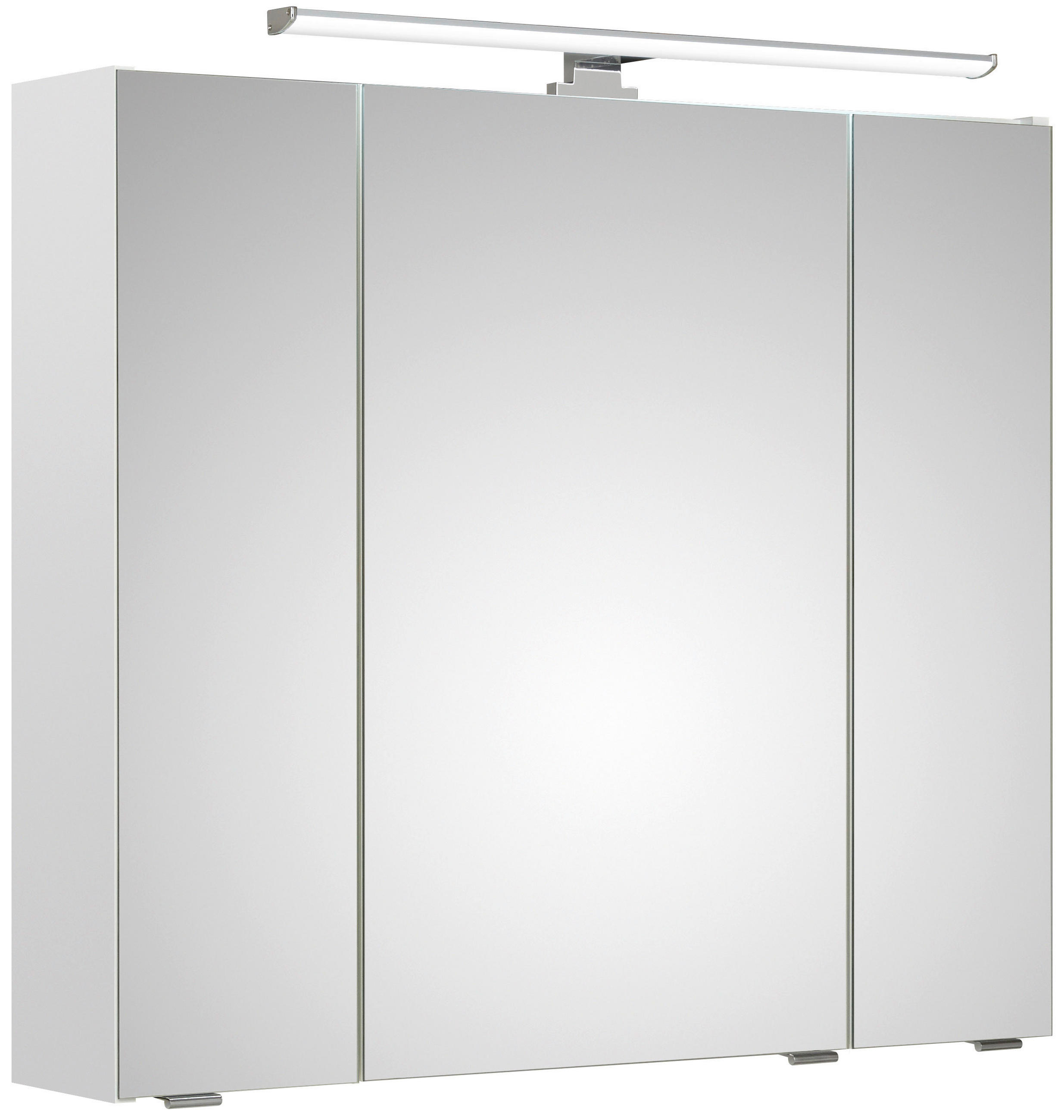 TÜKRÖS SZEKRÉNY 80/70/16 cm  - krómszínű/fehér, Konventionell, faalapú anyag/Üveg (80/70/16cm) - Xora