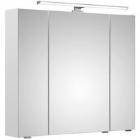 TÜKRÖS SZEKRÉNY 80/70/16 cm  - krómszínű/fehér, Konventionell, faalapú anyag/üveg (80/70/16cm) - Xora