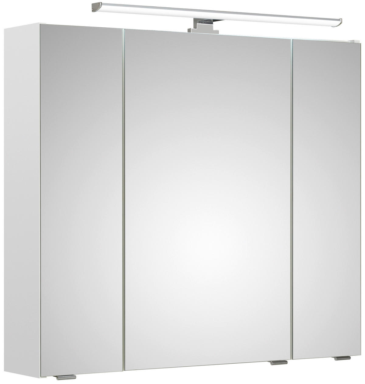 TÜKRÖS SZEKRÉNY 80/70/16 cm  - krómszínű/fehér, Konventionell, faalapú anyag/üveg (80/70/16cm) - Xora