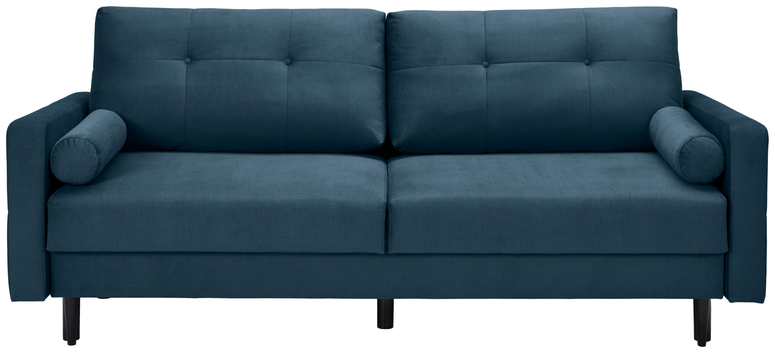 ZOFA S POSTELJNO FUNKCIJO,  modra tekstil  - modra/črna, Konvencionalno, tekstil/les (220/95/98cm) - Carryhome