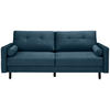 SCHLAFSOFA in Samt Blau  - Blau/Schwarz, Konventionell, Holz/Textil (220/95/98cm) - MID.YOU