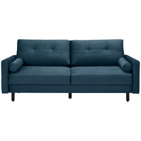 SCHLAFSOFA in Samt Blau  - Blau/Schwarz, Konventionell, Holz/Textil (220/95/98cm) - MID.YOU