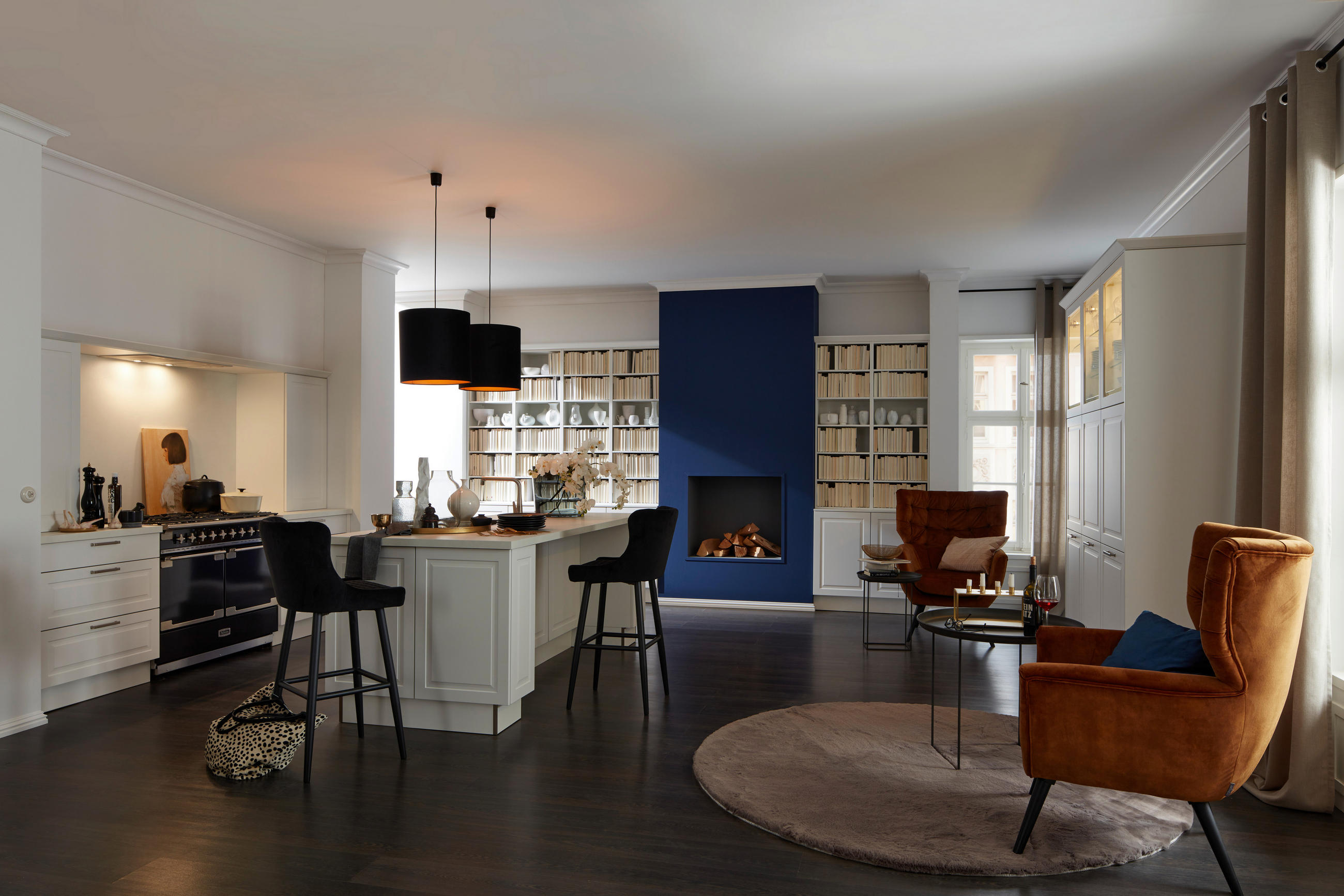 EINBAUKÜCHE PORTO  - Nussbaumfarben/Weiß, Design, Holzwerkstoff - Nolte Küchen