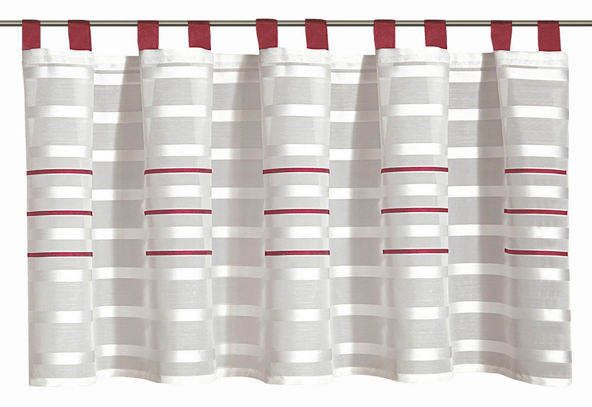 KURZGARDINE   140/50 cm   - Rot/Weiß, Basics, Textil (140/50cm)