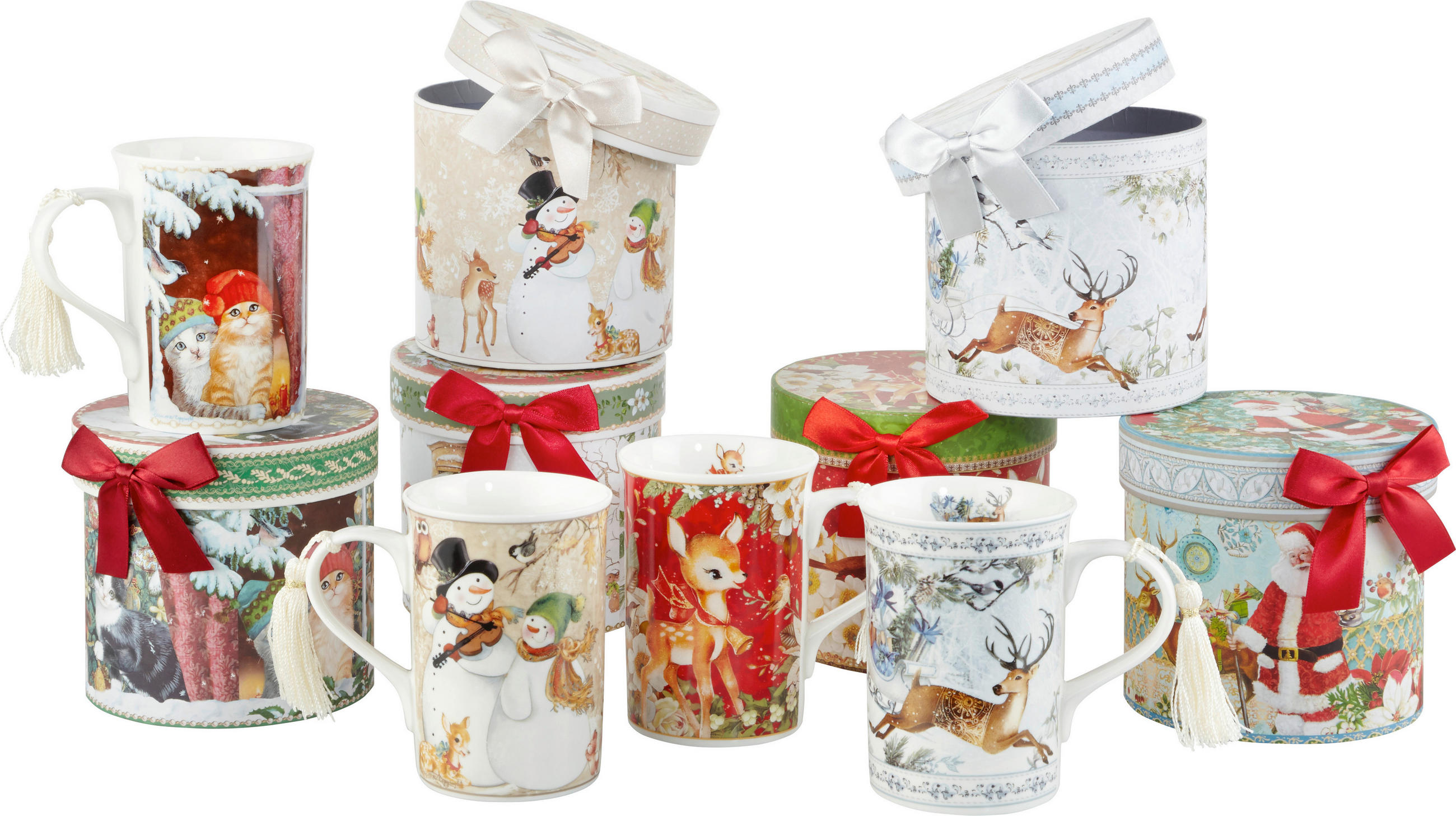 KAFFEEBECHER  320 ml   - Multicolor, LIFESTYLE, Keramik (0,32l) - X-Mas