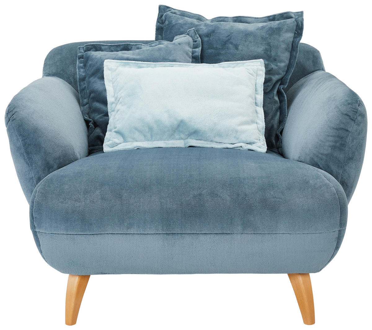 XXL-SESSEL - Buchefarben/Petrol, Design, Holz/Textil (120/85/150cm) - Carryhome