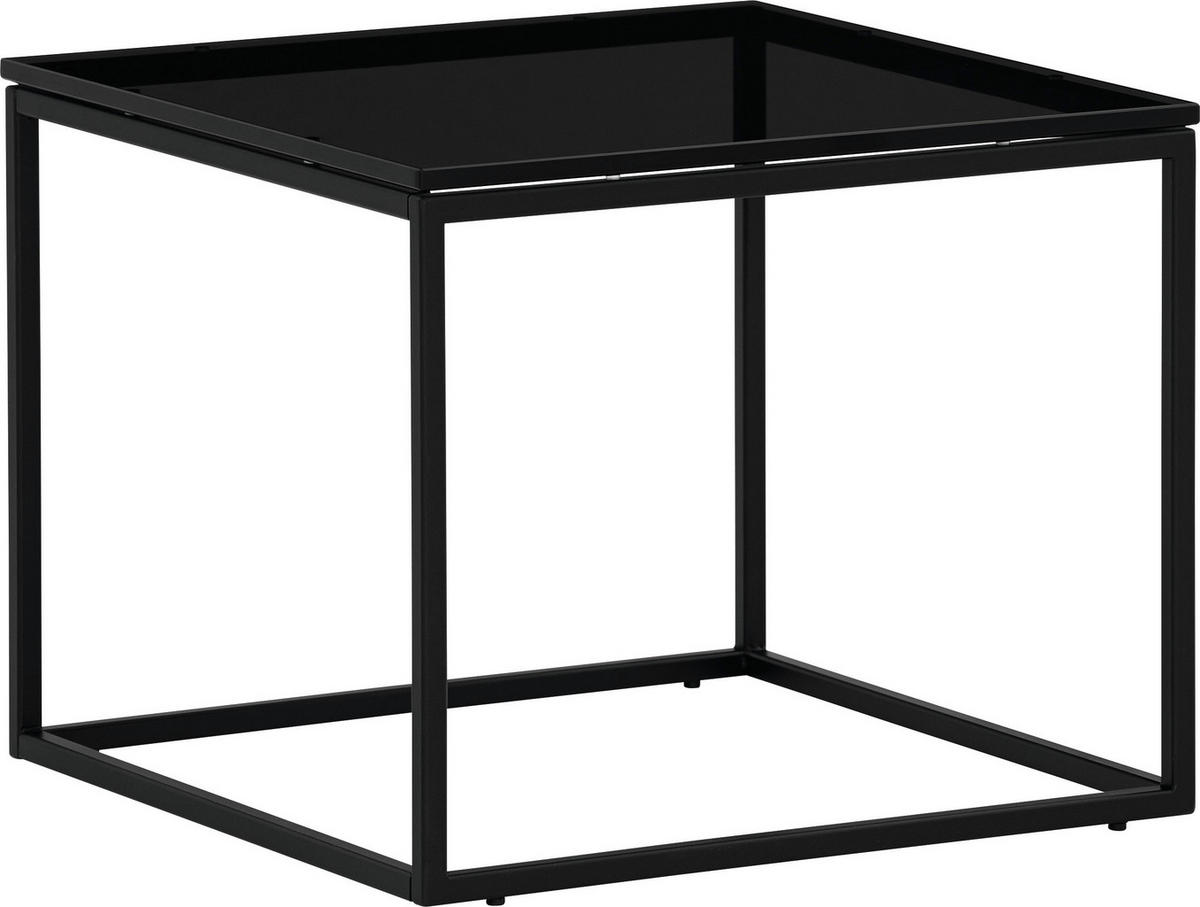 COUCHTISCH in Metall, Glas 47/47/38 cm  - Anthrazit, Design, Glas/Metall (47/47/38cm) - Novel
