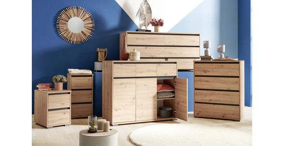 NACHTSCHRANK 40/79/48 cm  - Anthrazit/Alufarben, Design, Holzwerkstoff/Kunststoff (40/79/48cm) - Carryhome