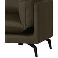 ECKSOFA in Samt Braun  - Schwarz/Braun, Design, Textil/Metall (200/241cm) - Carryhome