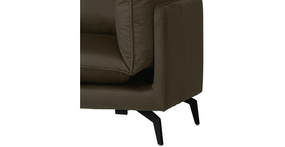 ECKSOFA in Samt Braun  - Schwarz/Braun, Design, Textil/Metall (200/241cm) - Carryhome