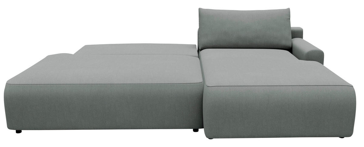 ECKSCHLAFSOFA in Struktur Grau  - Schwarz/Grau, Modern, Kunststoff/Textil (253/167cm) - Trendmanufaktur