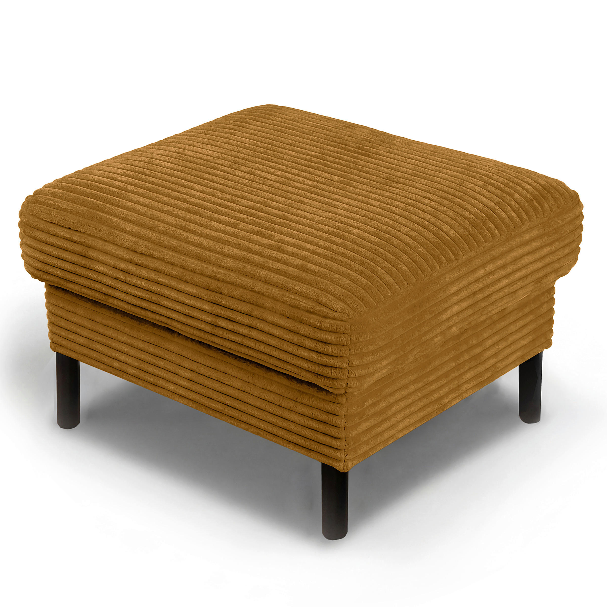 HOCKER Textil Senfgelb  - Senfgelb/Schwarz, Design, Textil/Metall (70/48/60cm) - Livetastic