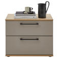 NACHTSCHRANK 60/48,6/46 cm furniert  - Taupe/Eichefarben, Design, Holzwerkstoff (60/48,6/46cm) - Dieter Knoll