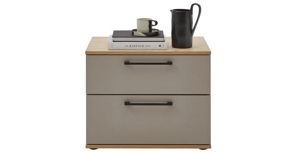 NACHTSCHRANK 60/48,6/46 cm furniert  - Taupe/Eichefarben, Design, Holzwerkstoff (60/48,6/46cm) - Dieter Knoll