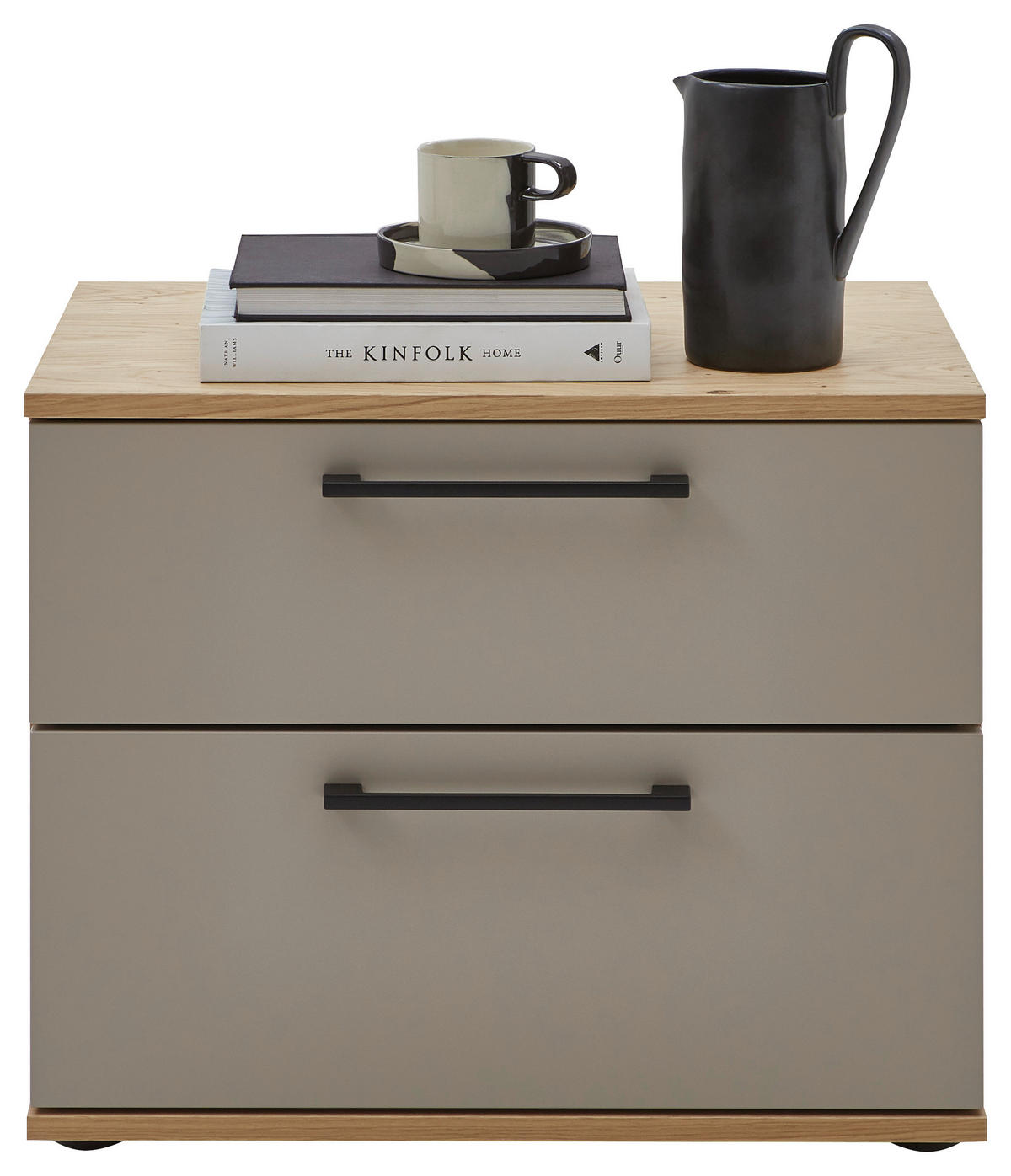 NACHTSCHRANK 60/48,6/46 cm furniert  - Taupe/Eichefarben, Design, Holzwerkstoff (60/48,6/46cm) - Dieter Knoll