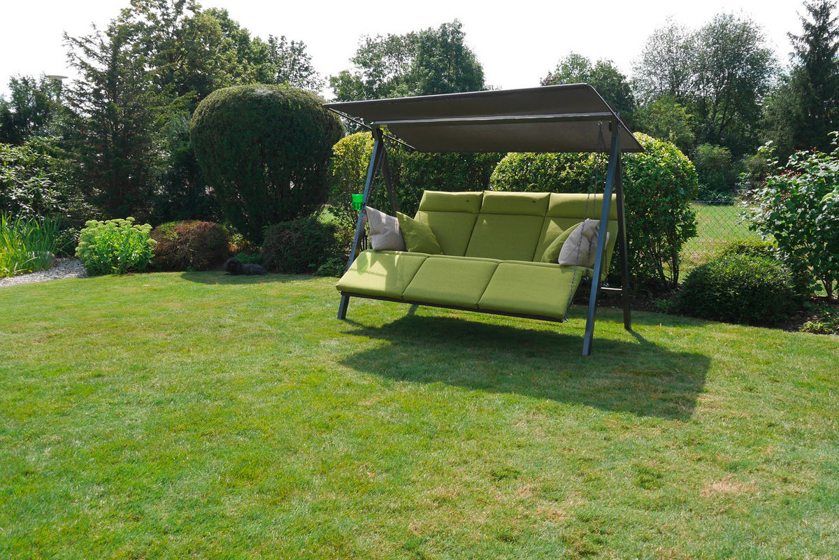 HOLLYWOODSCHAUKEL 210/160/145 cm  - Dunkelgrau/Anthrazit, Basics, Textil/Metall (210/160/145cm) - Boxxx