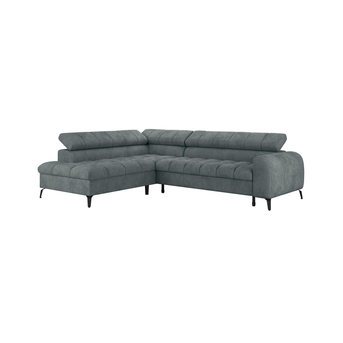 ECKSOFA in Grau  - Schwarz/Grau, Trend, Kunststoff/Textil (203/261cm) - Livetastic