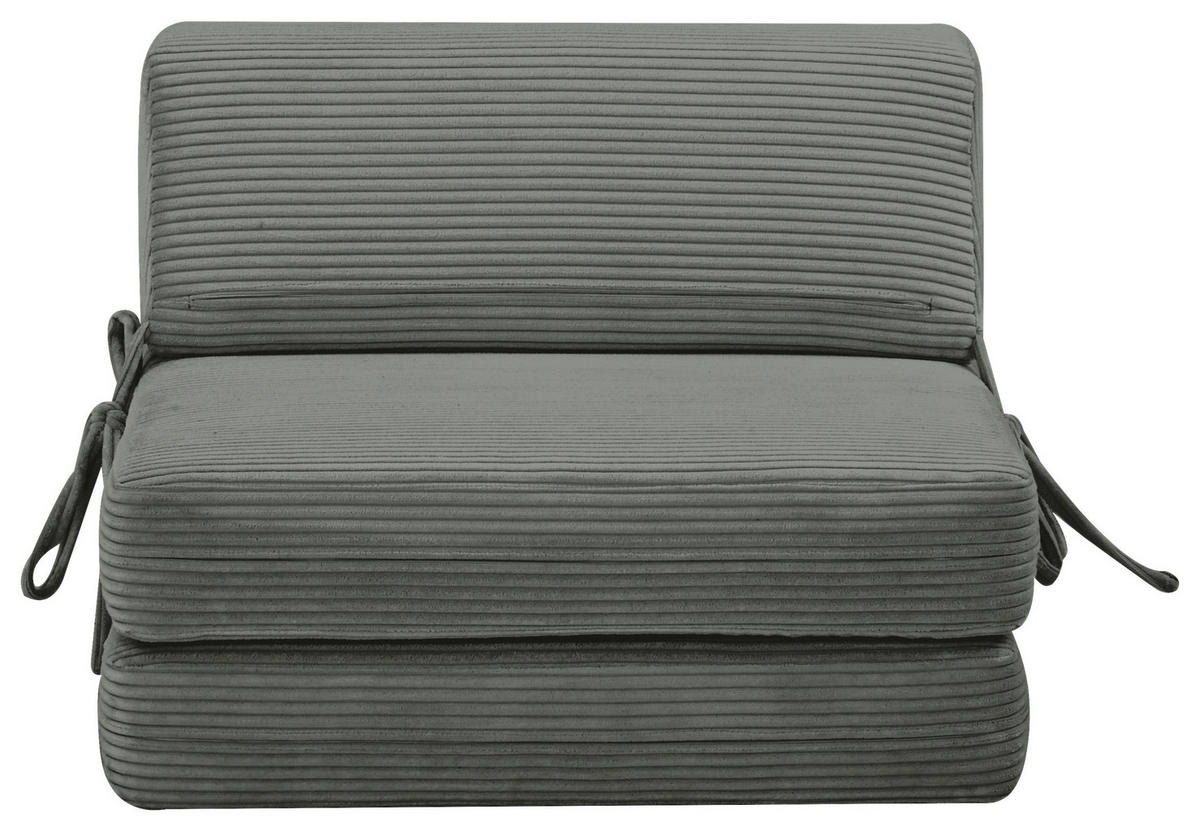 SCHLAFSESSEL in Cord Dunkelgrau  - Dunkelgrau, Design, Textil/Metall (75/58/80cm) - Livetastic