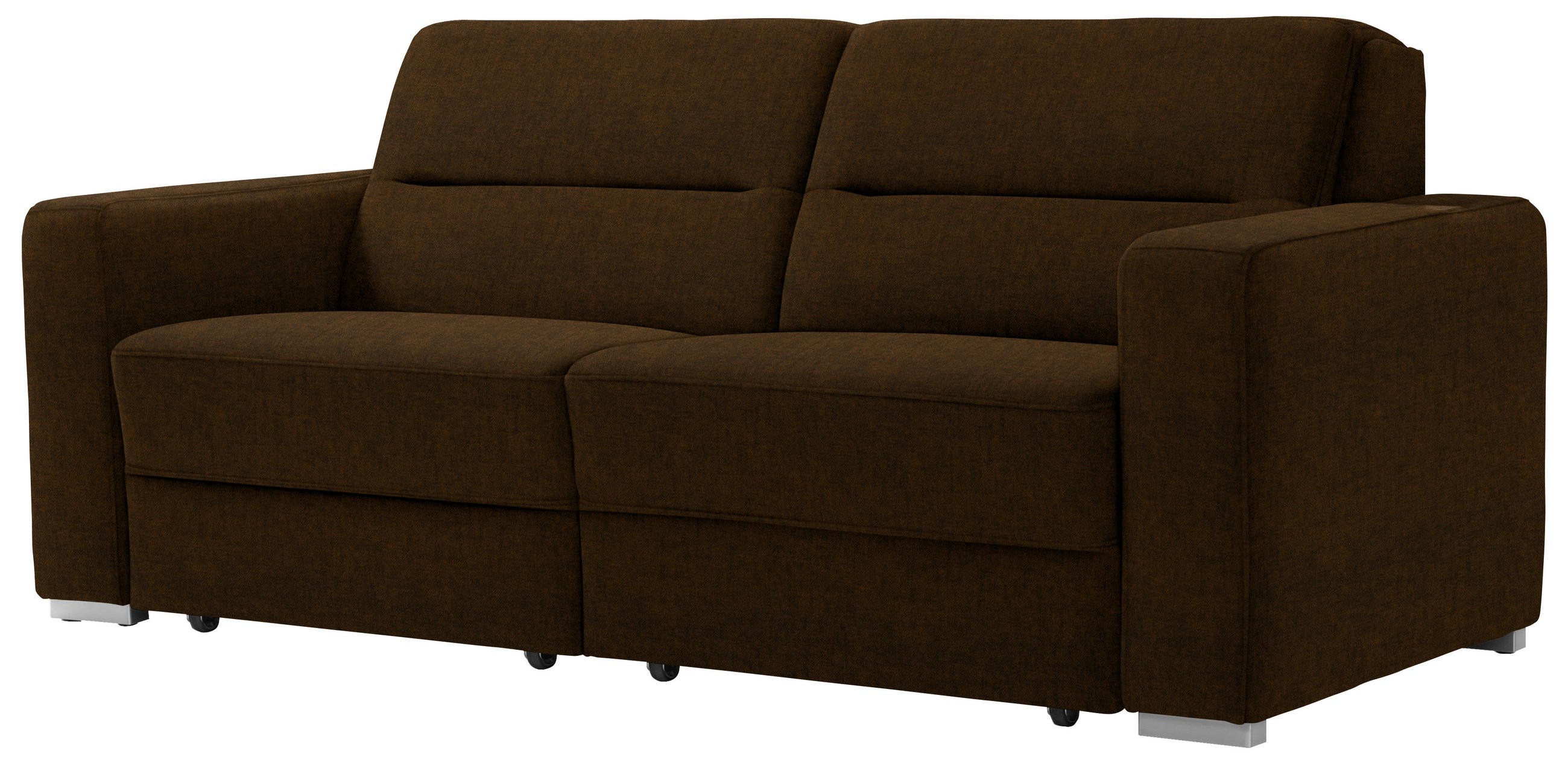 SCHLAFSOFA Dunkelbraun  - Dunkelbraun, KONVENTIONELL, Textil/Metall (202/86/92cm) - Sedda