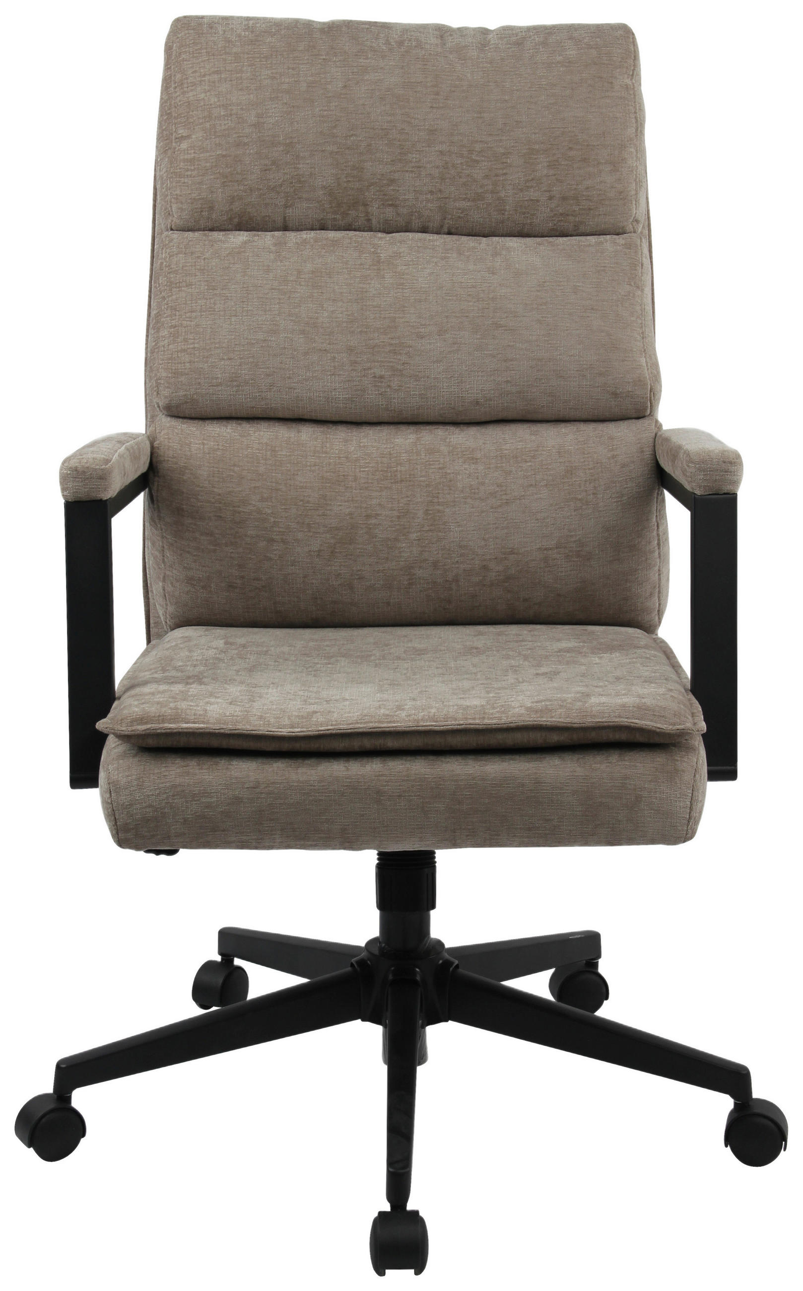 CHEFSESSEL Webstoff Beige  - Beige/Schwarz, MODERN, Kunststoff/Textil (58/110-120/62cm) - MID.YOU
