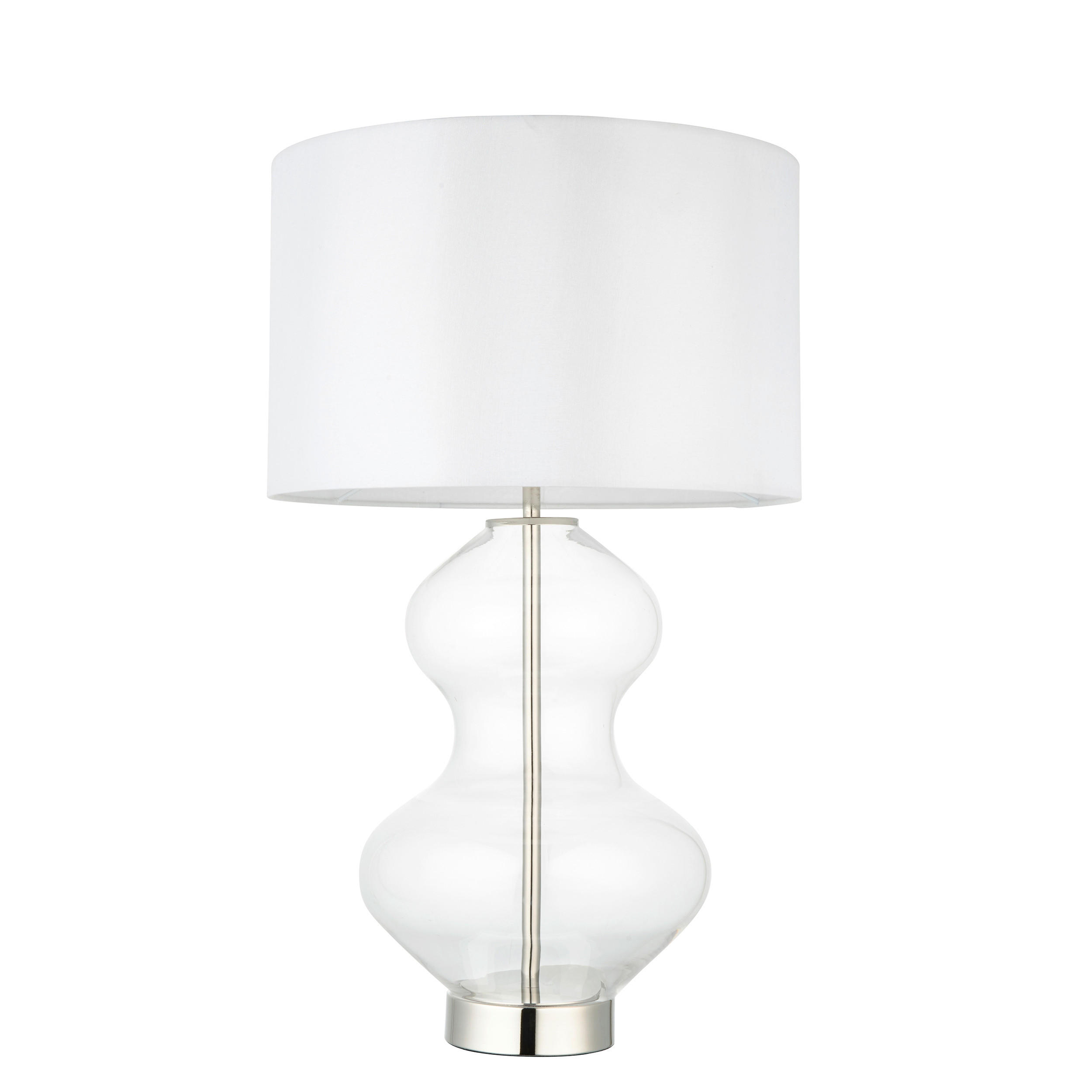 TISCHLEUCHTE Endon Kelda Shaped 35/57.8 cm   - Klar/Messingfarben, KONVENTIONELL, Glas/Textil (35/57.8cm) - ENDON