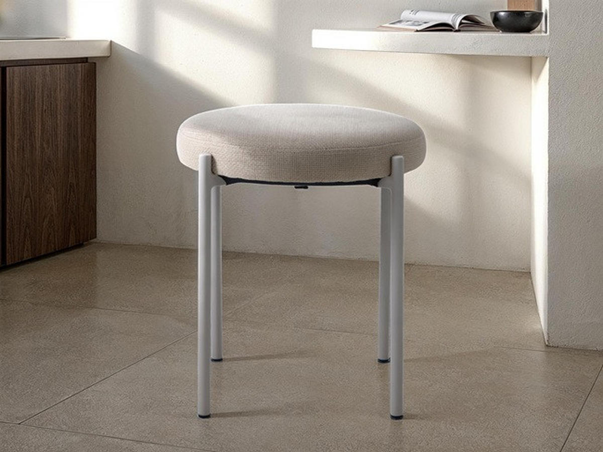 HOCKER Webstoff Sandfarben, Beige  - Sandfarben/Beige, Basics, Textil/Metall (43,5/48/43,5cm) - Xora