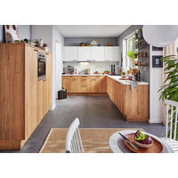 EINBAUKÜCHE TORONTO  - Eichefarben/Weiß, Design, Holzwerkstoff/Metall - Moderano