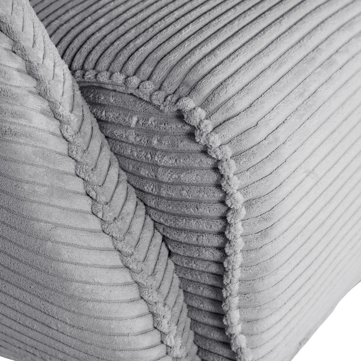 OHRENSESSEL Cord Hellgrau  - Hellgrau/Schwarz, Design, Textil/Metall (83/106/89cm) - Landscape