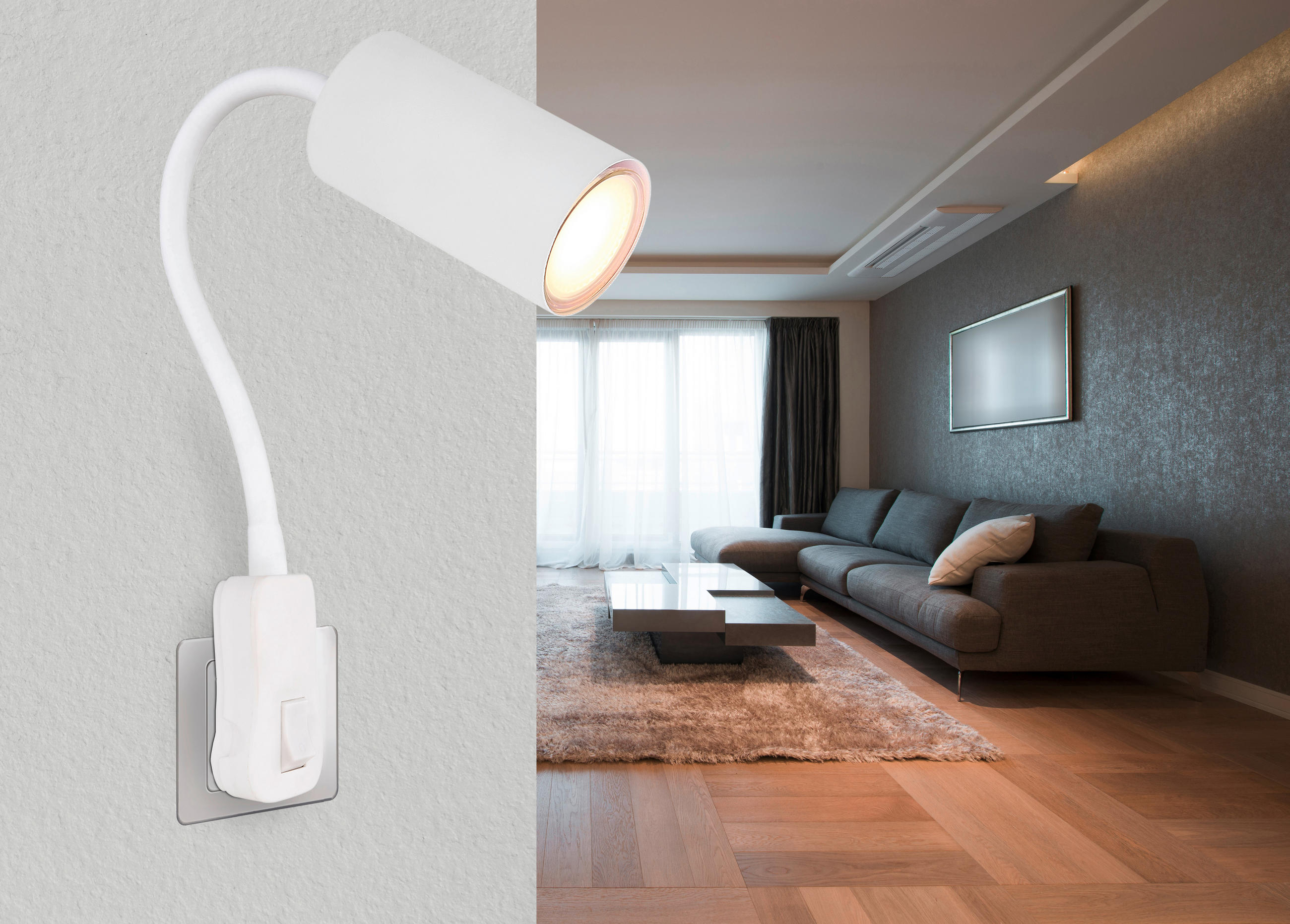 VÄGGLAMPA 5,5/32/43 cm   - vit, Basics, metall/plast (5,5/32/43cm) - Globo