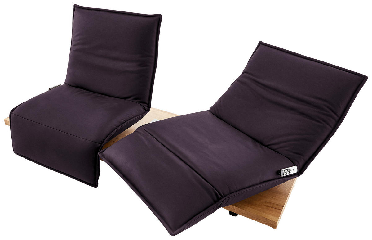 2-SITZER-SOFA in Echtleder Violett  - Eichefarben/Violett, Natur, Leder/Holz (240/63/115cm) - Koinor