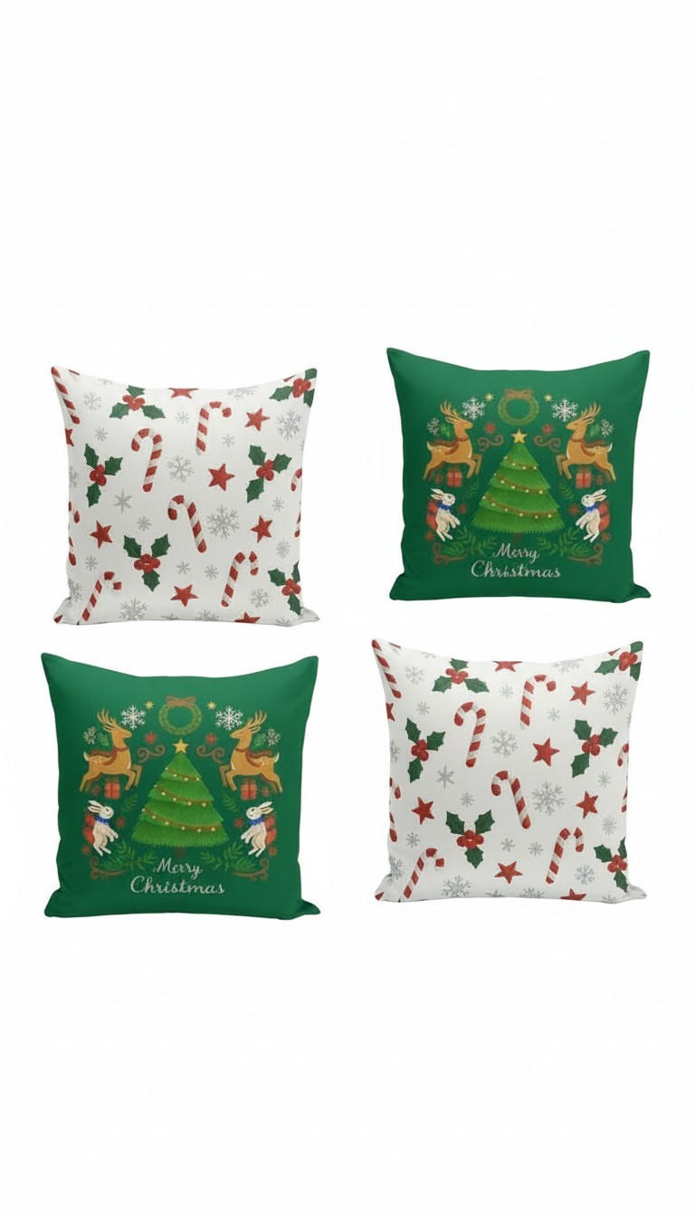 X-Mas Kissenbezug-Set Artfchrst4-74 Mehrfarbig 43x43 cm