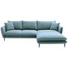 ECKSOFA Blaugrau Webstoff  - Blaugrau/Schwarz, KONVENTIONELL, Textil/Metall (304/196cm) - Hom`in