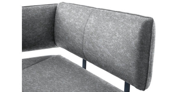 ECKBANK 180/140 cm in Schwarz, Hellgrau - Hellgrau/Schwarz, MODERN, Textil/Metall (180/140cm) - Cantus