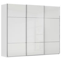 SCHWEBETÜRENSCHRANK 242/223/68 cm,  in Weiß, 3 Tür(en)  - Chromfarben/Weiß, KONVENTIONELL, Glas/Holzwerkstoff (242/223/68cm) - Novel