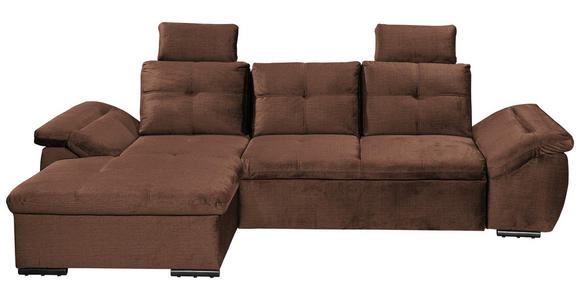 ECKSOFA  in Mikrovelours Kupferfarben  - Schwarz/Kupferfarben, KONVENTIONELL, Kunststoff/Textil (170/275cm) - Carryhome