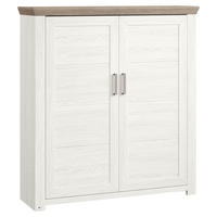 HIGHBOARD  in 129,3/142,6/42,2 cm  - Eichefarben/Weiß, Design, Holzwerkstoff/Metall (129,3/142,6/42,2cm) - SetOne by Musterring