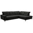 ECKSOFA in Chenille Anthrazit  310/240 cm  - Anthrazit/Schwarz, Design, Textil/Metall (310/240cm) - Xora