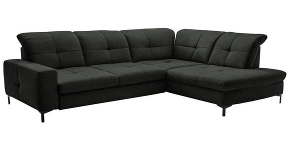 ECKSOFA in Chenille Anthrazit 310/240 cm - Anthrazit/Schwarz, Design, Textil/Metall (310/240cm) - Xora