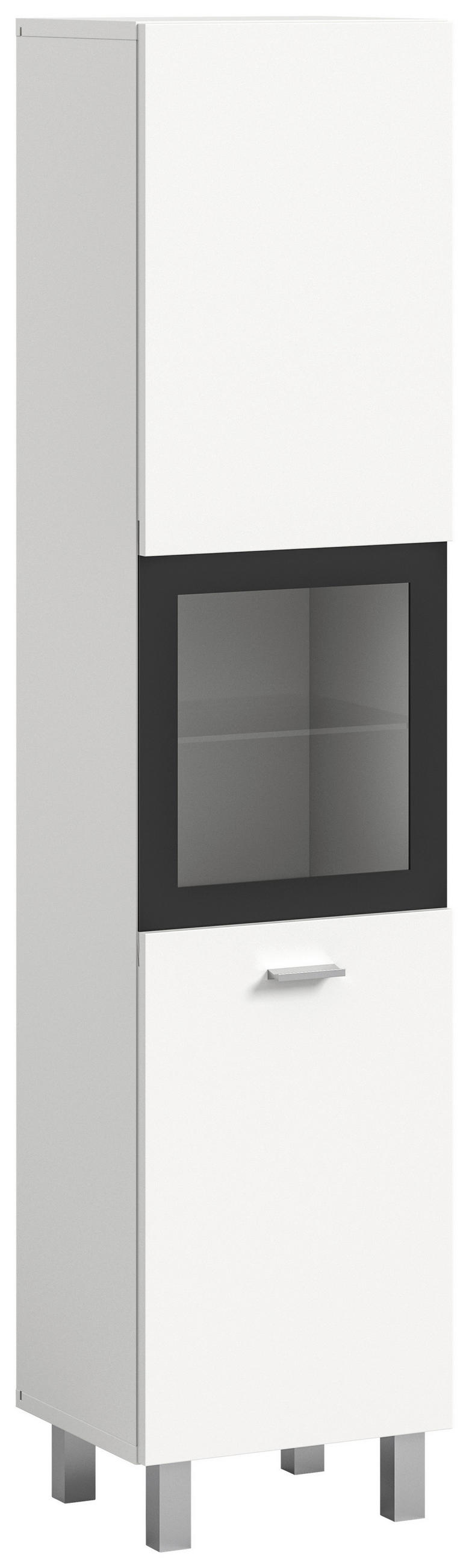 MIDISCHRANK 30/125/29 cm  - Silberfarben/Weiß, MODERN, Glas/Holzwerkstoff (30/125/29cm) - MID.YOU