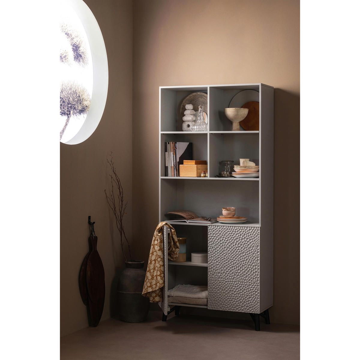 REGAL  90/200/37 cm Grau  - Schwarz/Grau, Design, Holz/Metall (90/200/37cm) - Livetastic